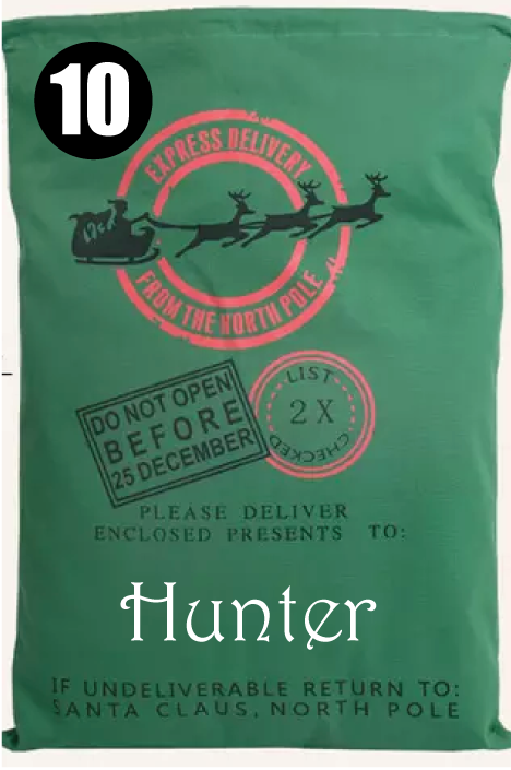 ¡LIQUIDACIÓN! Bolsas grandes de Papá Noel de 50 x 71 cm, ¡personalizadas!