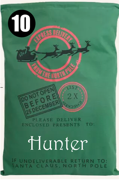 ¡LIQUIDACIÓN! Bolsas grandes de Papá Noel de 50 x 71 cm, ¡personalizadas!