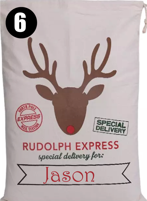 ¡LIQUIDACIÓN! Bolsas grandes de Papá Noel de 50 x 71 cm, ¡personalizadas!