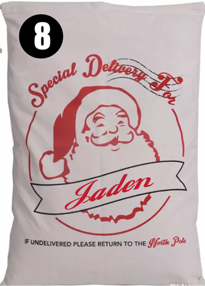 ¡LIQUIDACIÓN! Bolsas grandes de Papá Noel de 50 x 71 cm, ¡personalizadas!