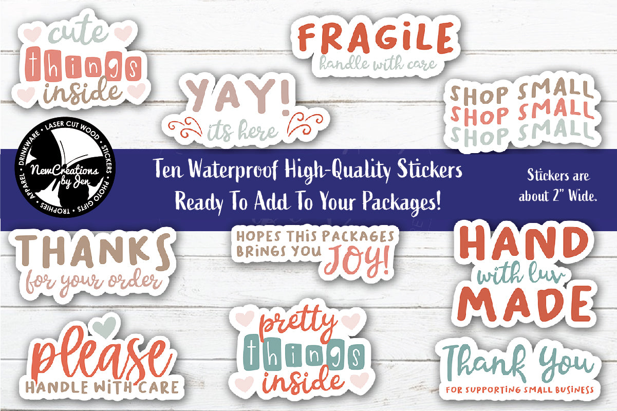 Small Business Package Sticker Pack - Full Color & Waterproof