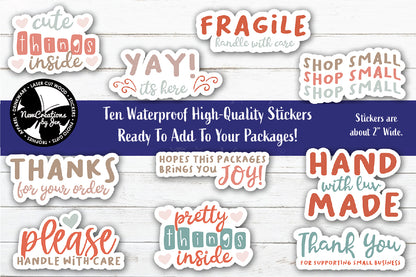 Small Business Package Sticker Pack - Full Color & Waterproof