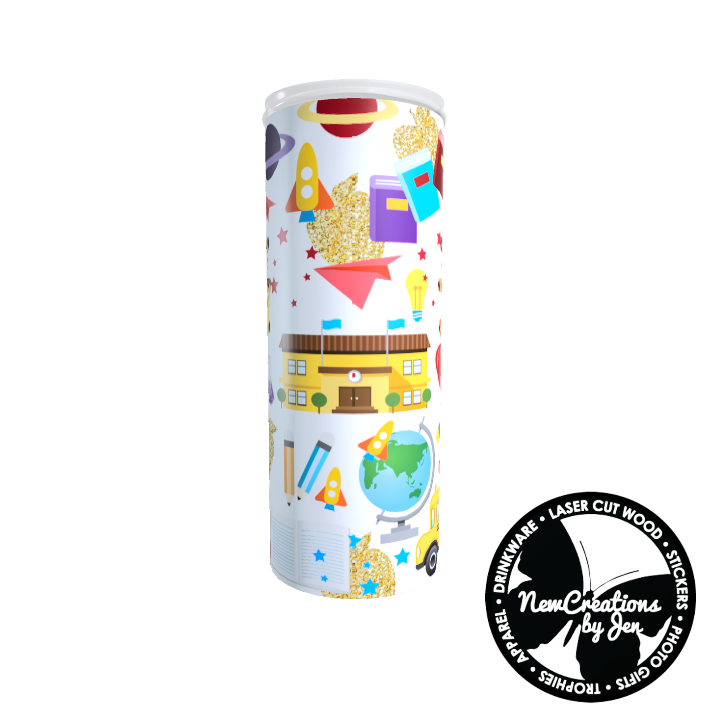 Vaso delgado de acero inoxidable Teacher Life - 20 oz