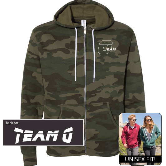 Sudadera unisex ligera, ajustada, con capucha y cremallera TEAM O AFX90UNZ