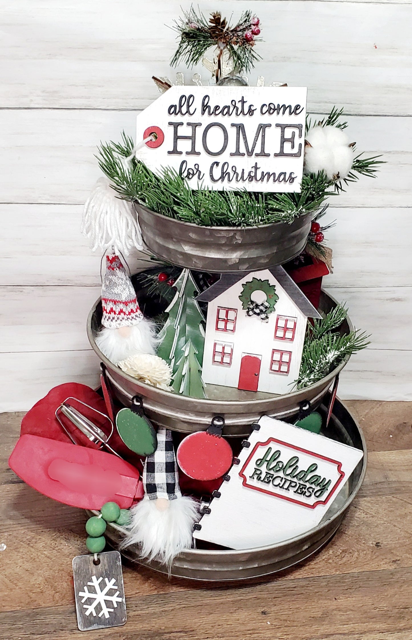 All Hearts Come Home for Christmas Tiered Tray - Ready to Paint Kit