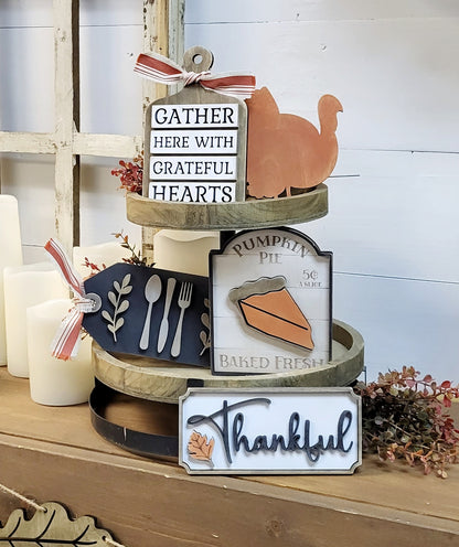 Thankful Thanksgiving Tiered Tray - Ready to Paint Kit