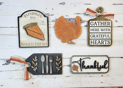 Thankful Thanksgiving Tiered Tray - Ready to Paint Kit