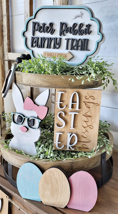 Bunny Bliss Tiered Tray - Ready to Paint Kit