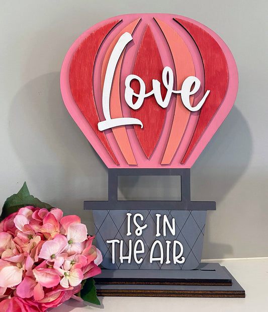 Hot Air Balloon Love is in the Air - Ready to Paint Shelf Sitter