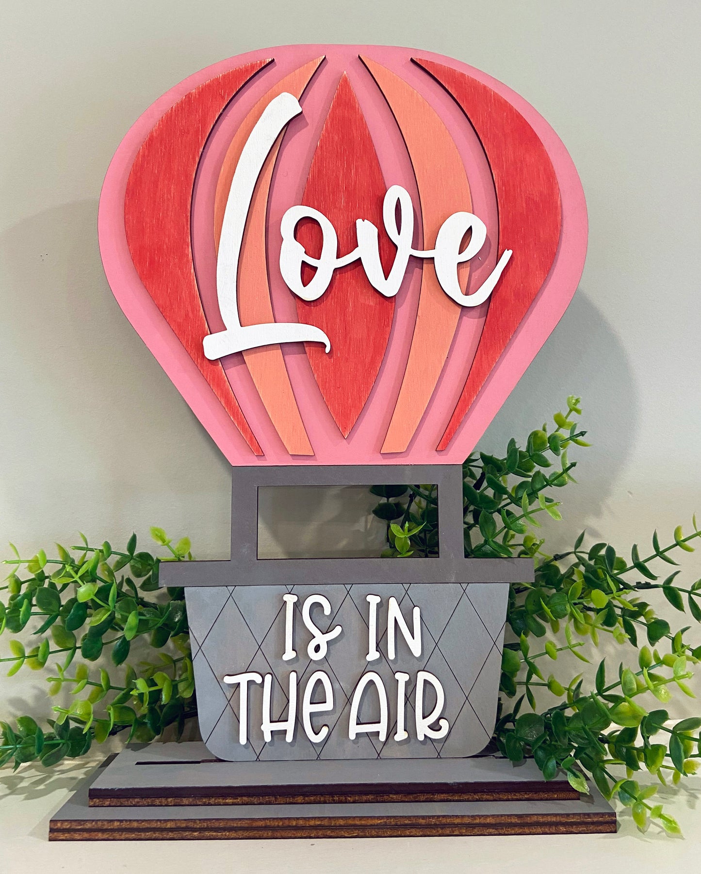 Hot Air Balloon Love is in the Air - Ready to Paint Shelf Sitter