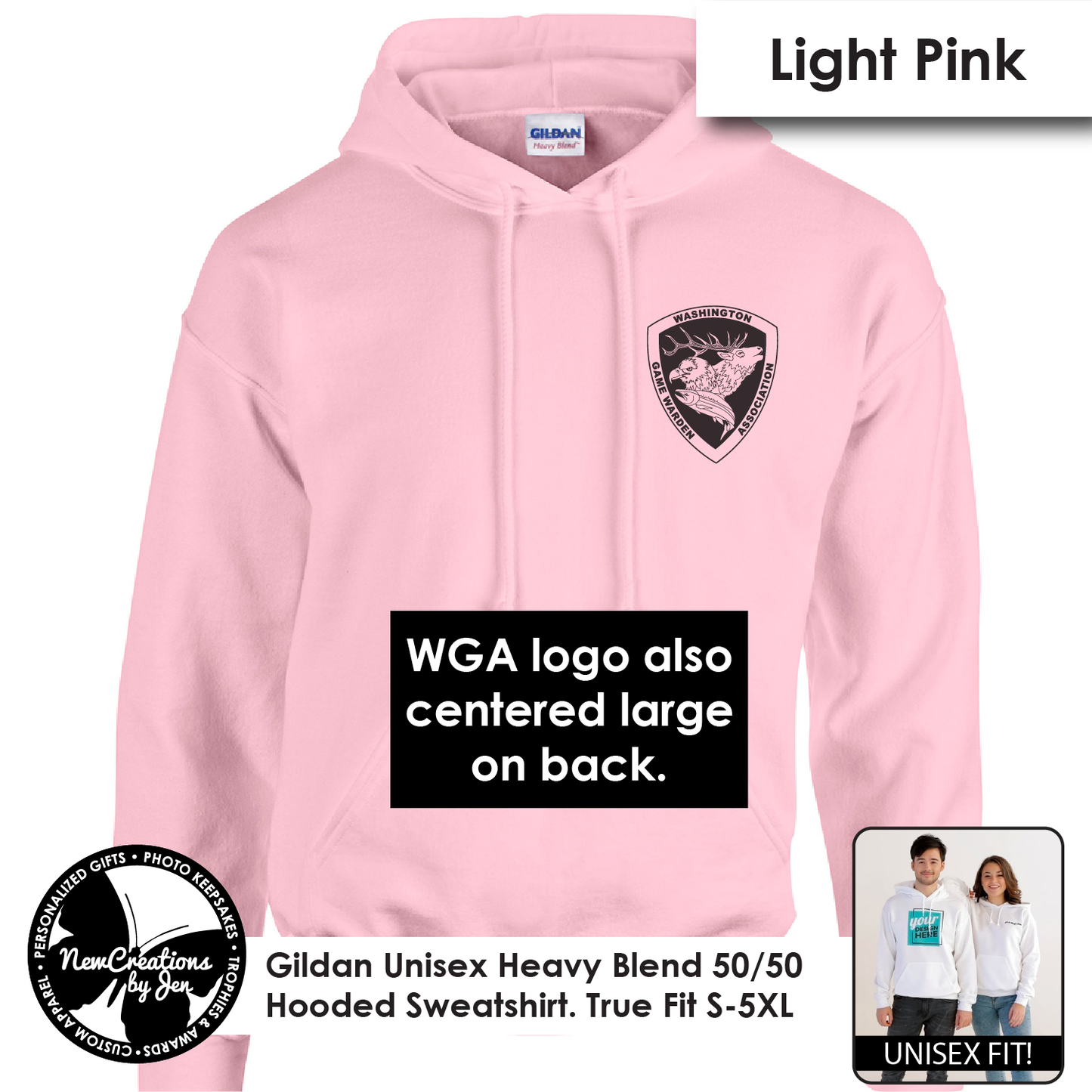 WGA - Sudadera con capucha unisex vintage
