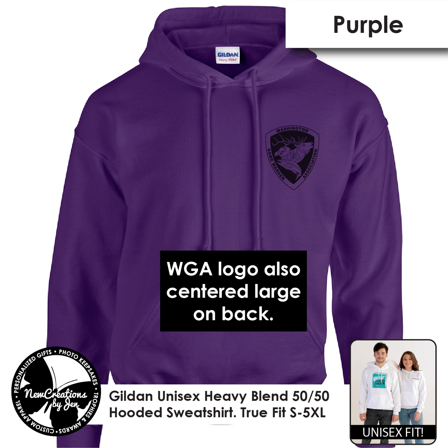 WGA - Sudadera con capucha unisex vintage