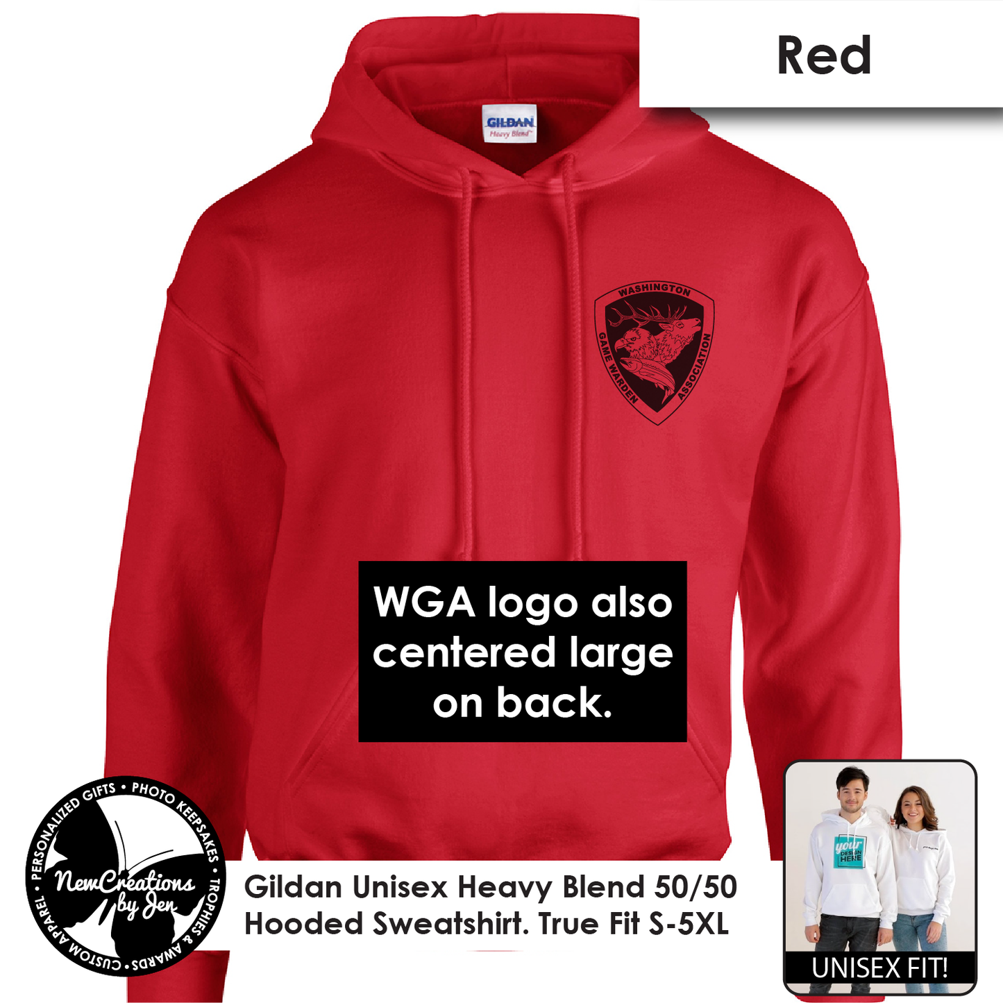 WGA - Sudadera con capucha unisex vintage