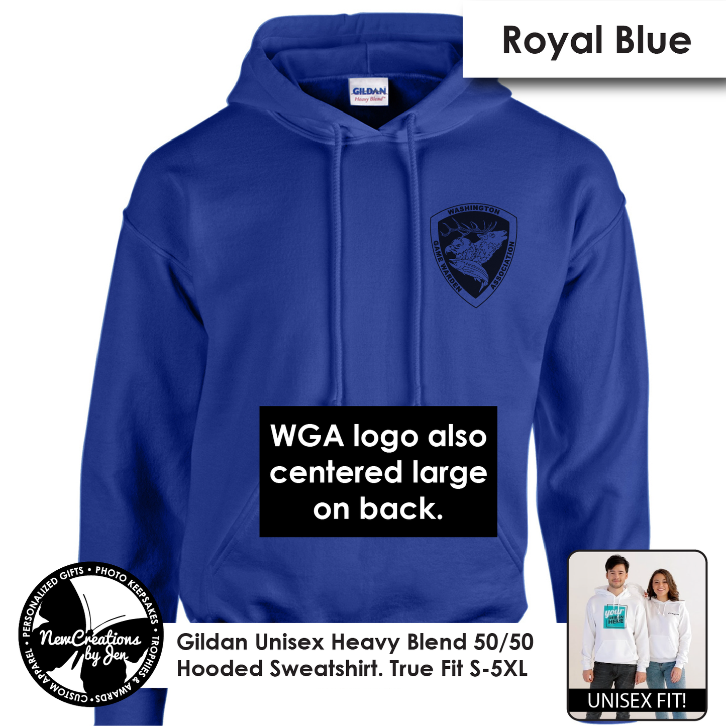 WGA - Sudadera con capucha unisex vintage