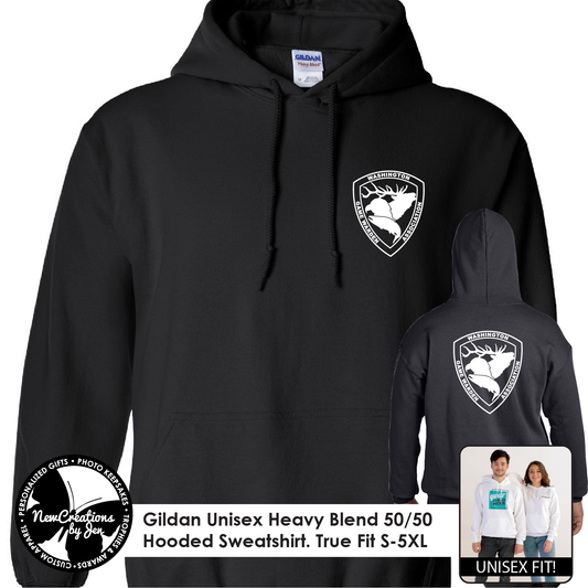 WGA - Sudadera básica negra con capucha