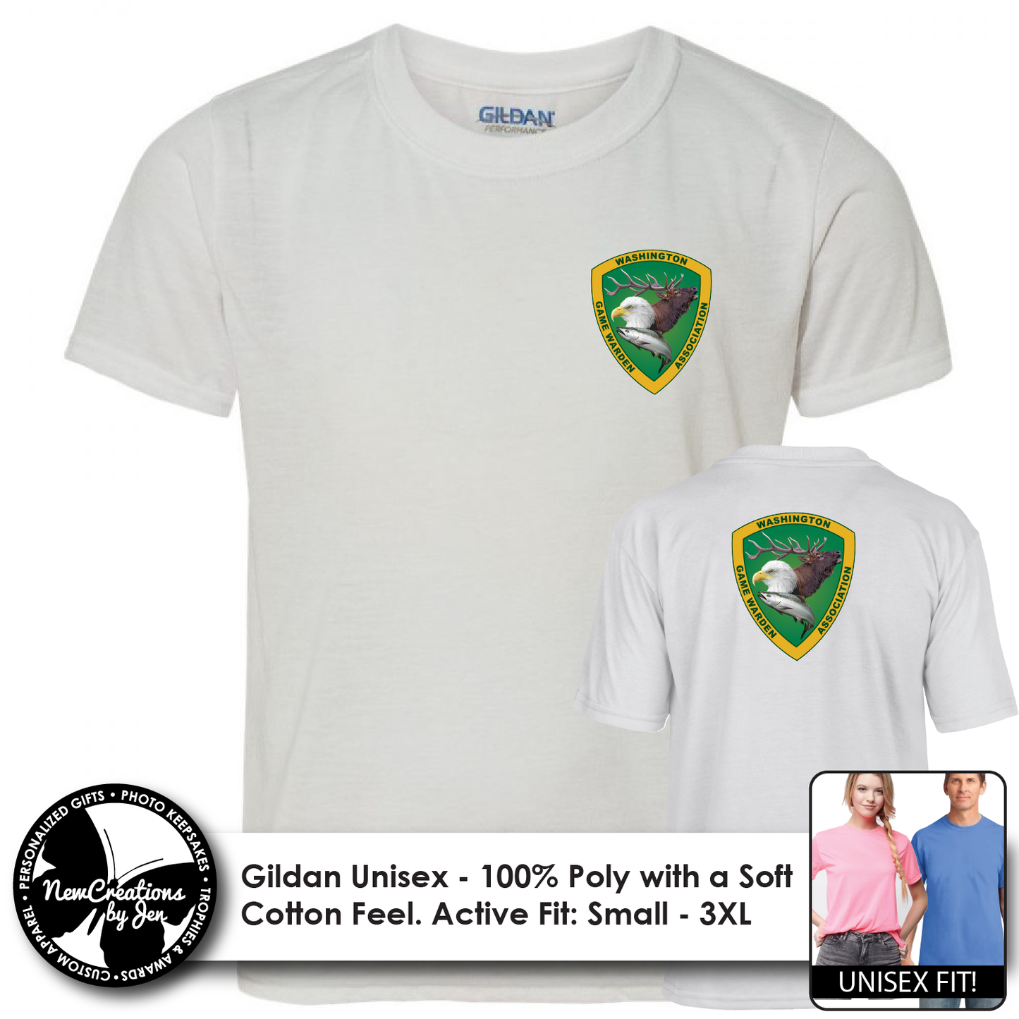 WGA - Camiseta unisex ligera blanca