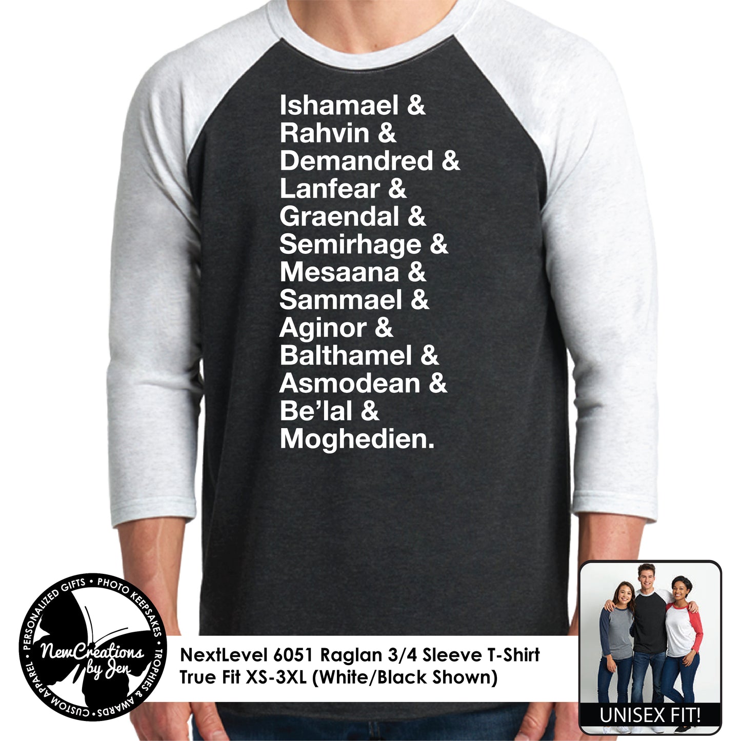 WWN - Camiseta raglán de béisbol unisex