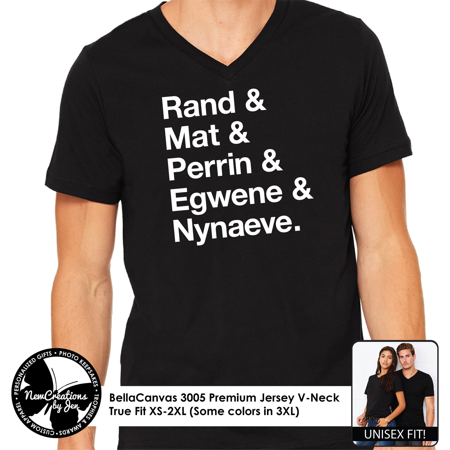 WWN - Camiseta unisex premium con cuello en V