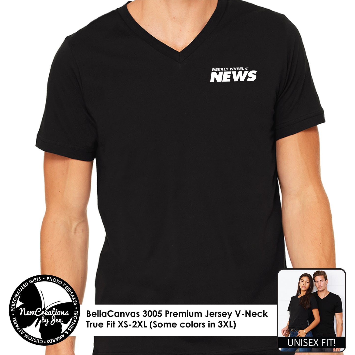 WWN - Camiseta unisex premium con cuello en V