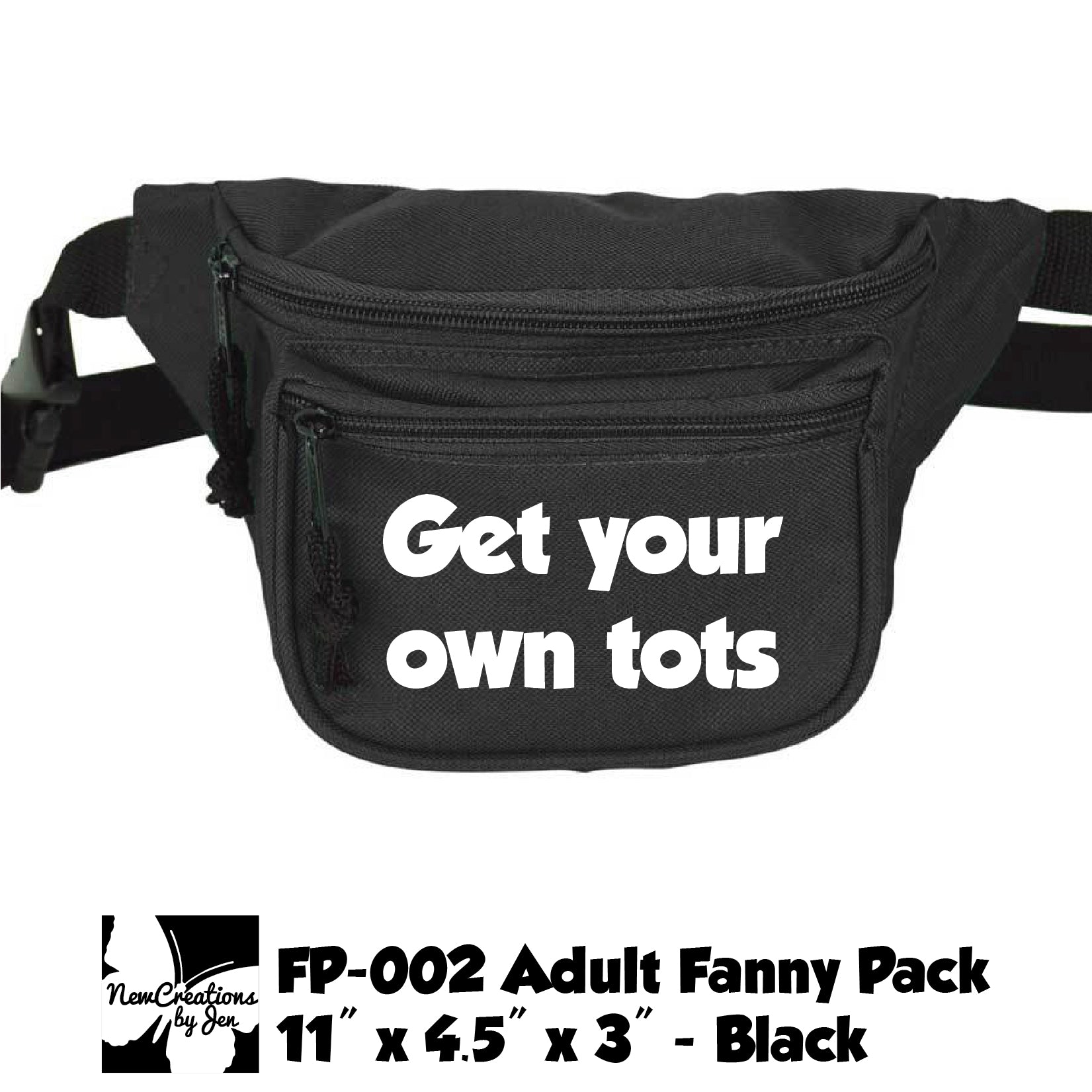 FP-002 Fanny Pack w/ 3 Pockets – New Creations By Jen