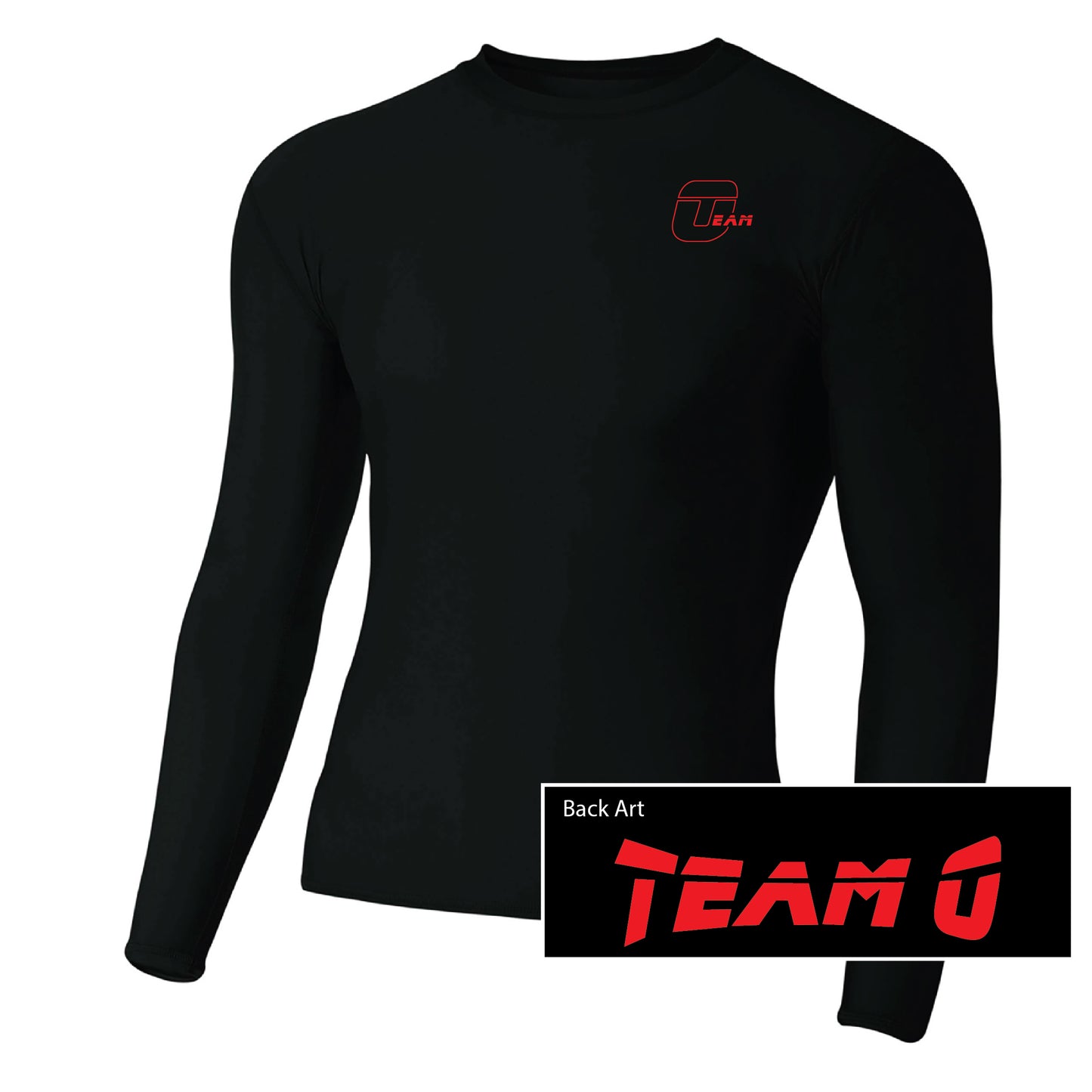 Camiseta de compresión de manga larga para adultos Team O A4