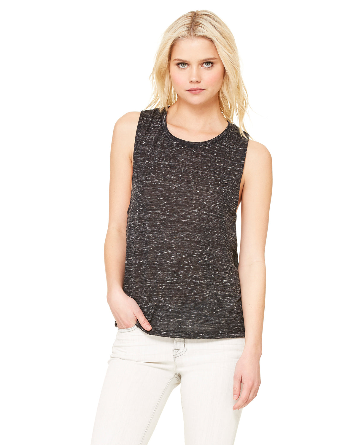 Camiseta de tirantes holgada con cuello redondo para mujer B8803