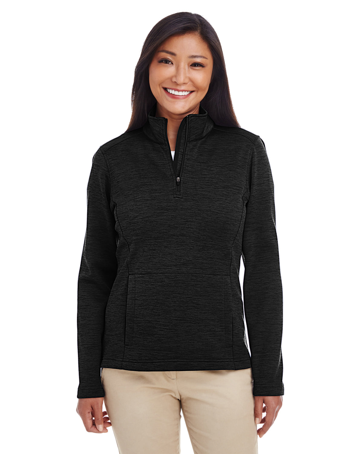 Chaqueta de forro polar Newbury Melange con cremallera de un cuarto para mujer