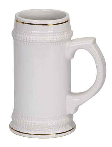 White Ceramic Stein - 18oz