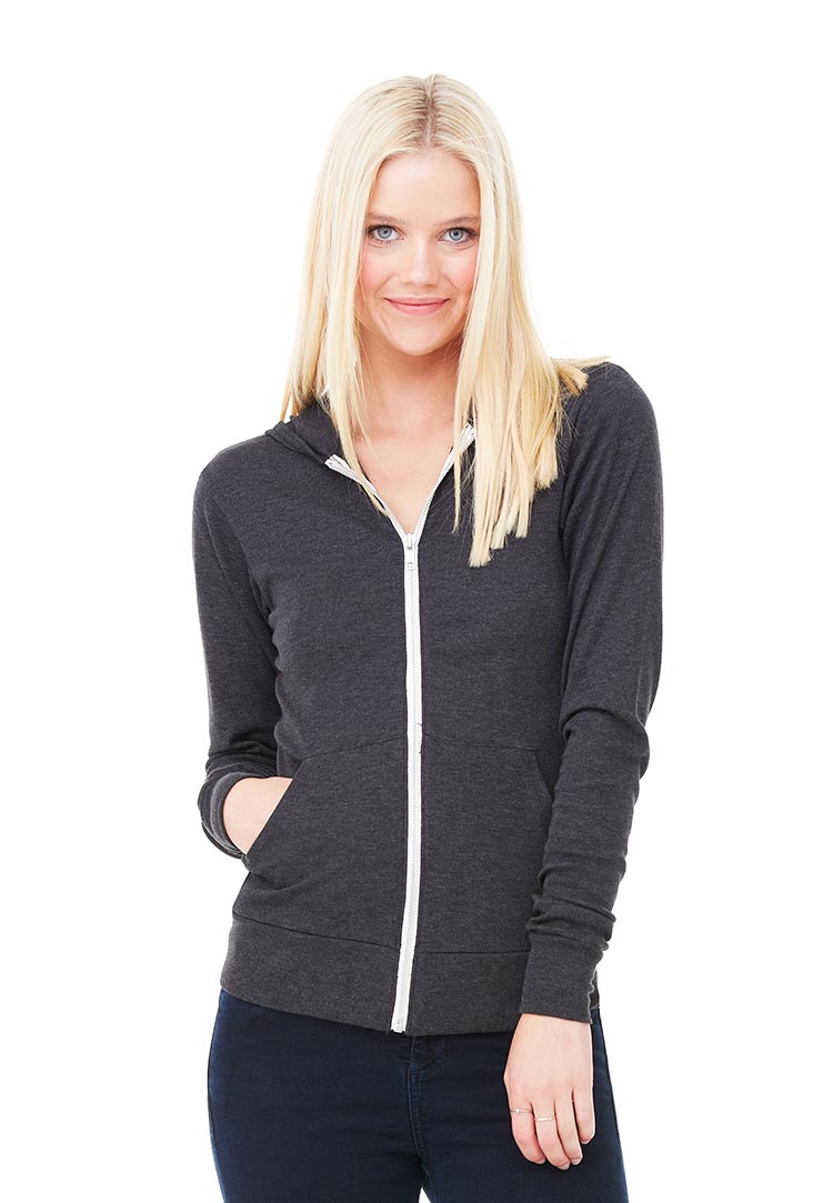 Chaqueta unisex de mezcla triple con cremallera completa