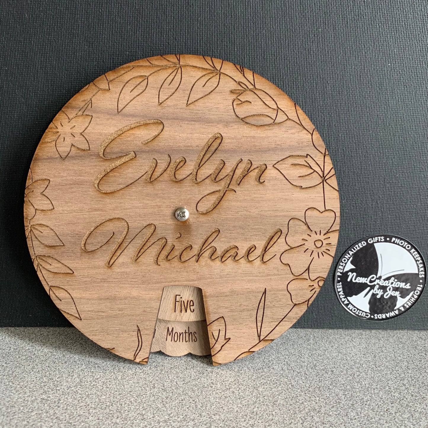 Spinner de hitos con el nombre del bebé
