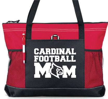 Cardinal Fan Large Custom Zippered Bag