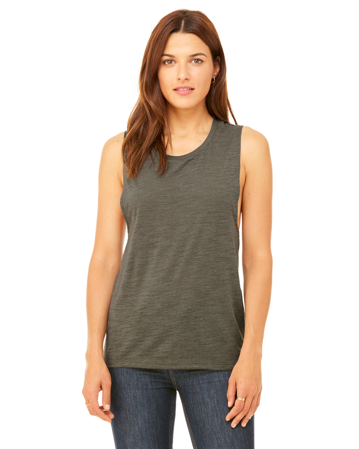 Camiseta de tirantes holgada con cuello redondo para mujer B8803