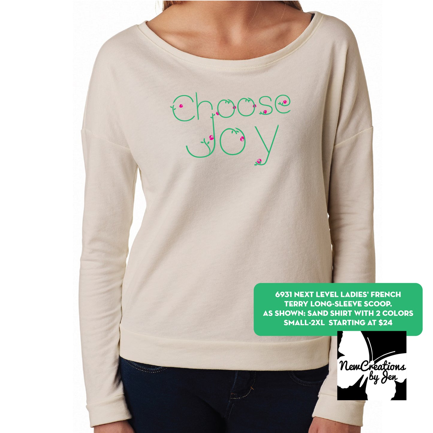Ladies' French Terry Long-Sleeve Scoop