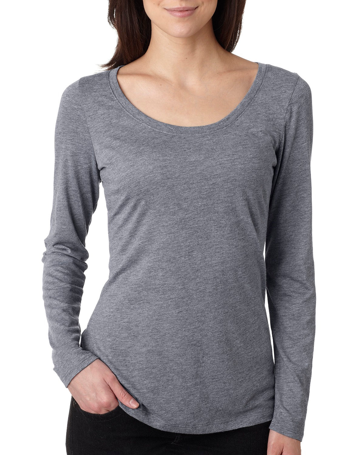 Ladies' Triblend Long-Sleeve Scoop