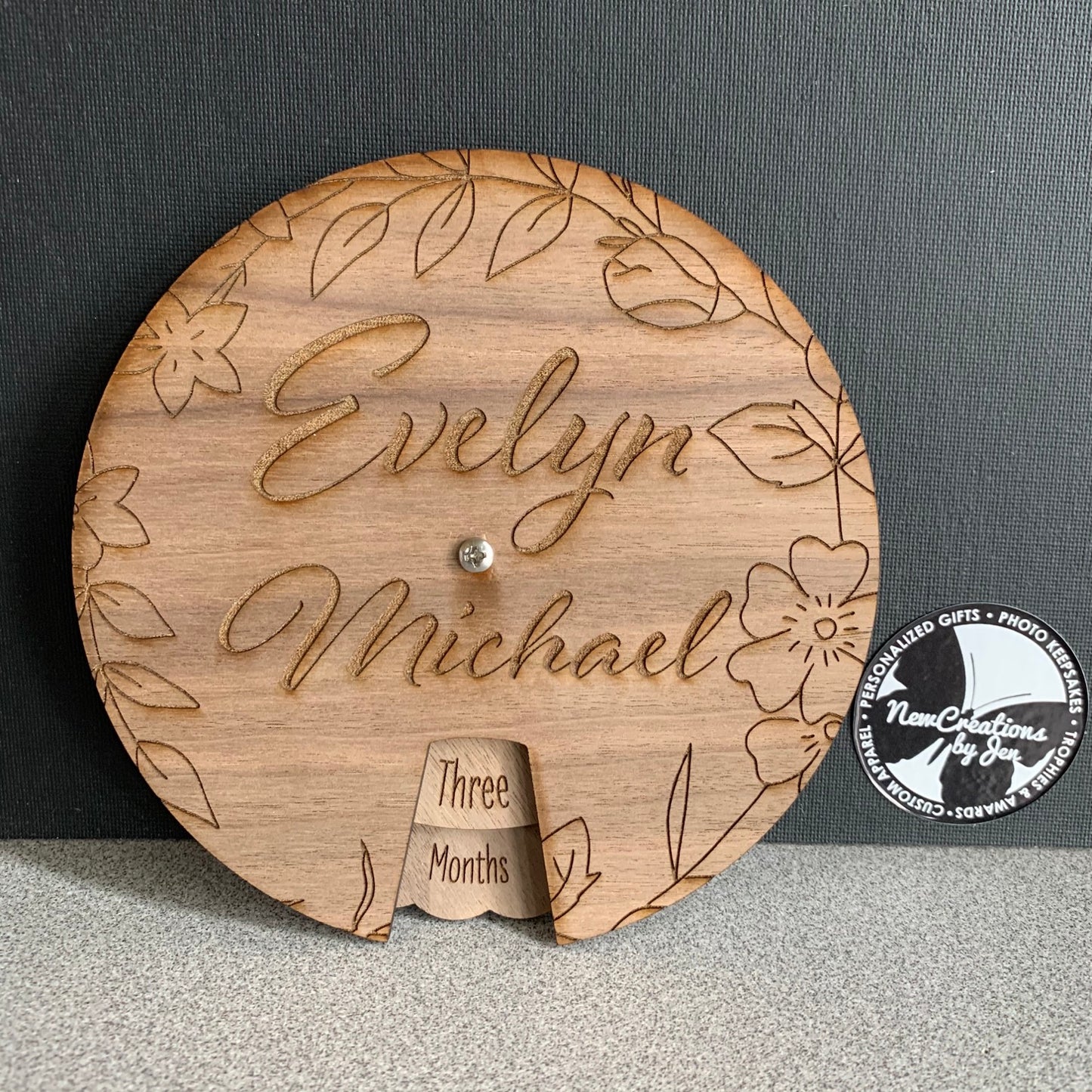 Spinner de hitos con el nombre del bebé