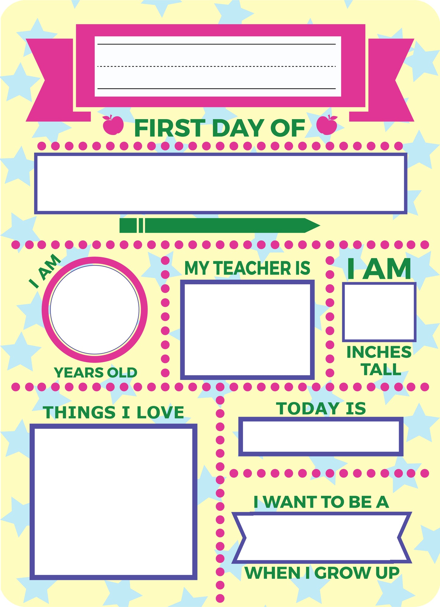 First Day - Dry Erase Board **REUSABLE**