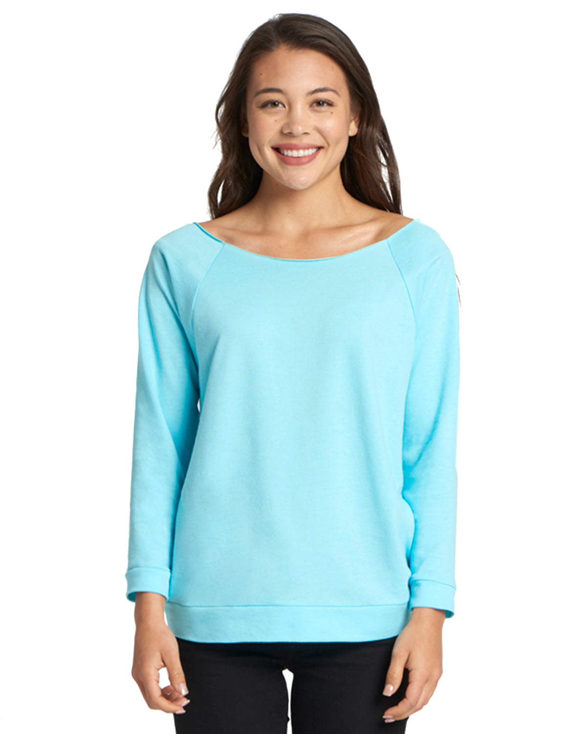 Camiseta de manga 3/4 de rizo francés para mujer, Next Level 6951