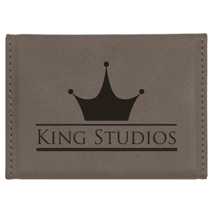 Estuche rígido para tarjetas de cuero sintético