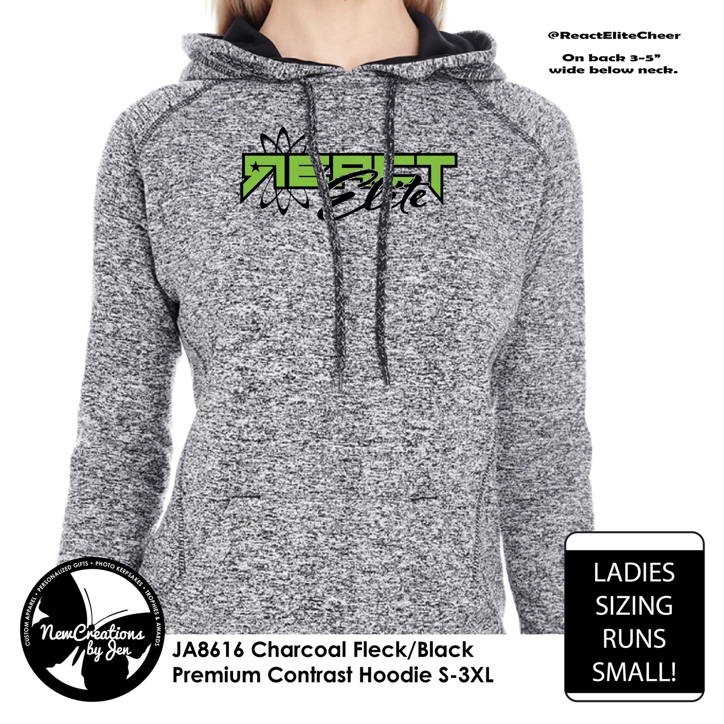 Sudadera con capucha de contraste cósmico para mujer REACT Premium