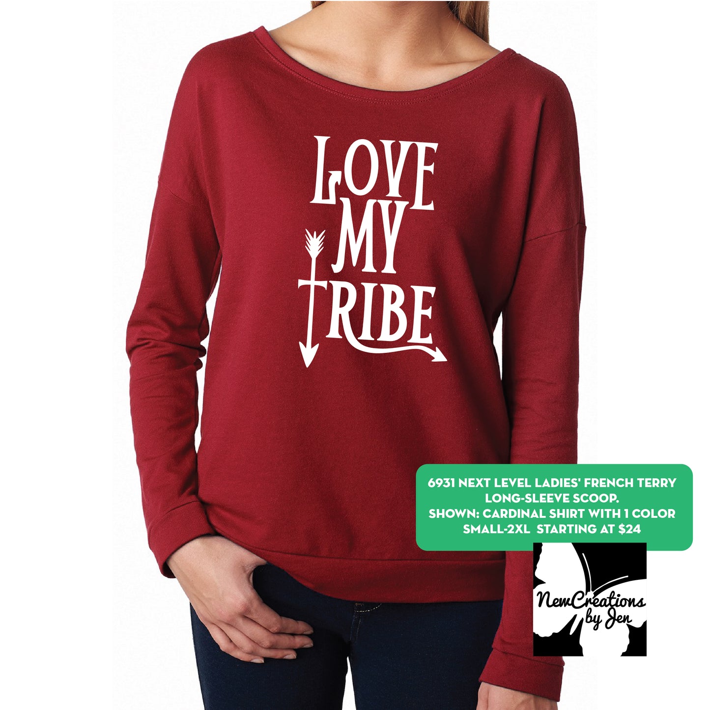 Ladies' French Terry Long-Sleeve Scoop
