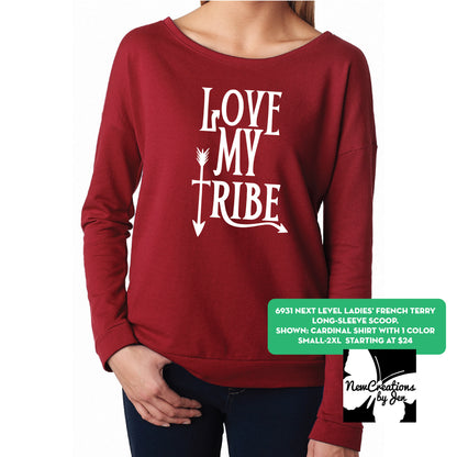Ladies' French Terry Long-Sleeve Scoop