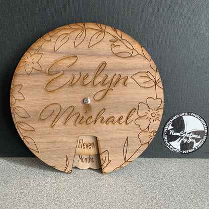 Milestone Spinner with Baby name