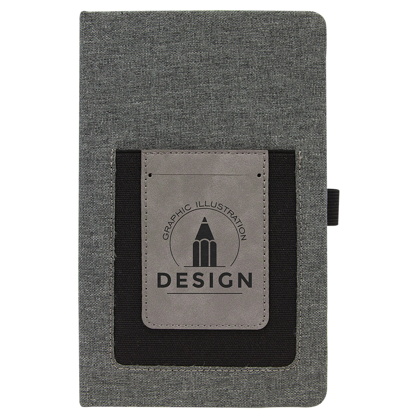 Canvas Leatherette Journal with Phone Pouch & Card Holder