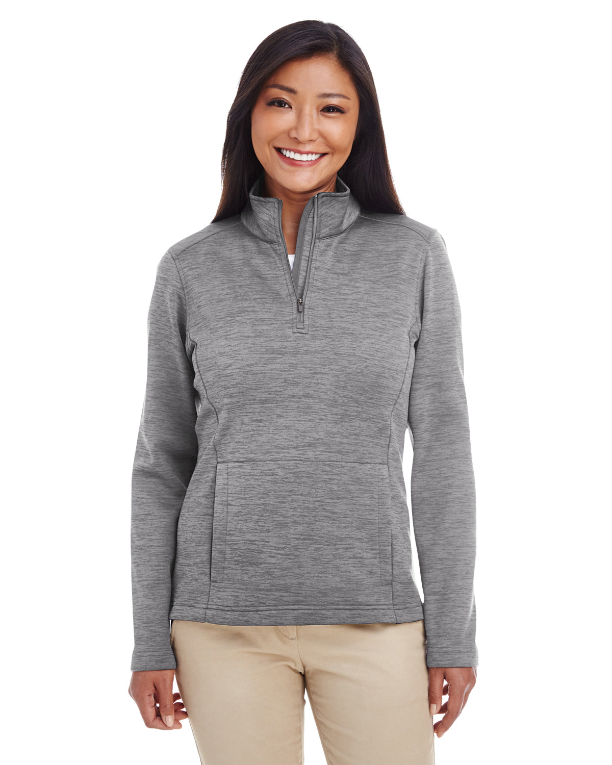 Chaqueta de forro polar Newbury Melange con cremallera de un cuarto para mujer