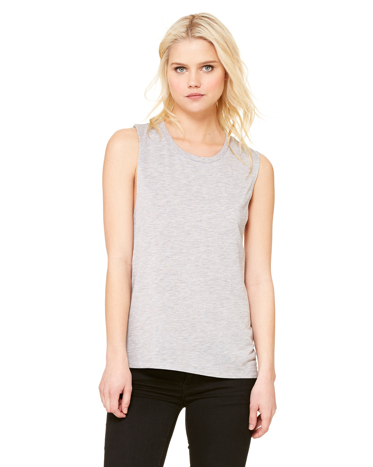 Camiseta de tirantes holgada con cuello redondo para mujer B8803