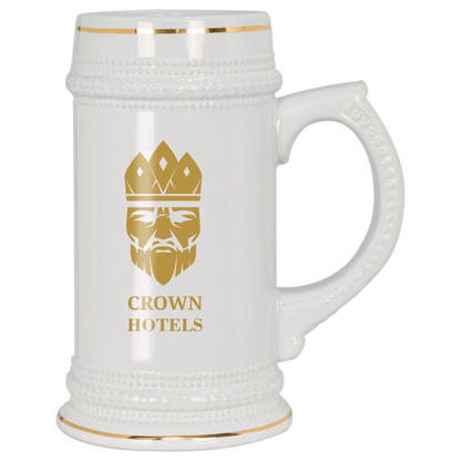 White Ceramic Stein - 18oz