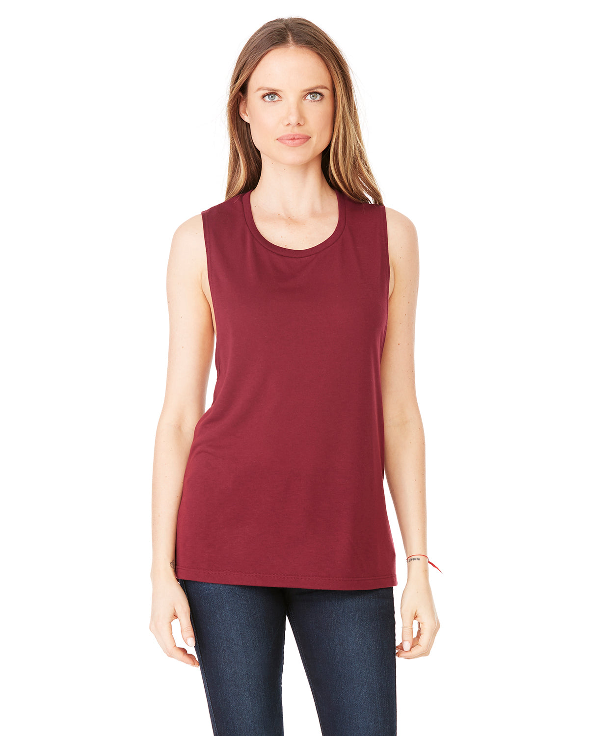 Camiseta de tirantes holgada con cuello redondo para mujer B8803