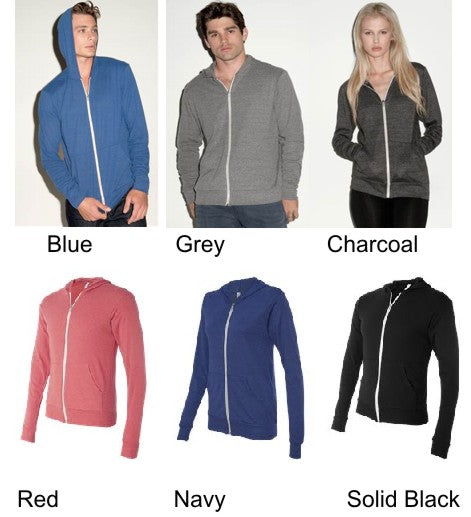 Chaqueta unisex de mezcla triple con cremallera completa