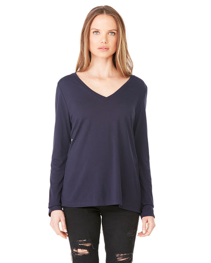 Ladies' Flowy Long-Sleeve V-Neck