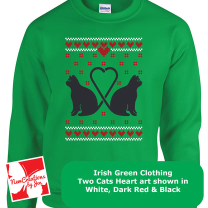 Sudadera básica de cuello redondo con diseño de gato navideño G180